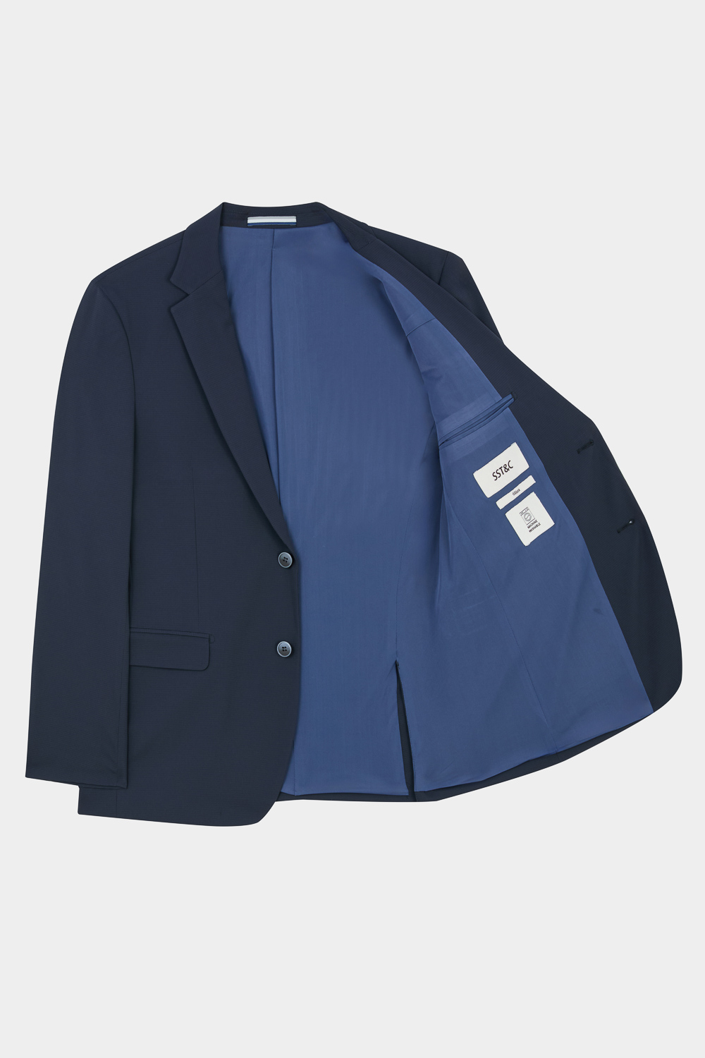 SST&C Midnight Blue Textured Suit | 00012502001_7
