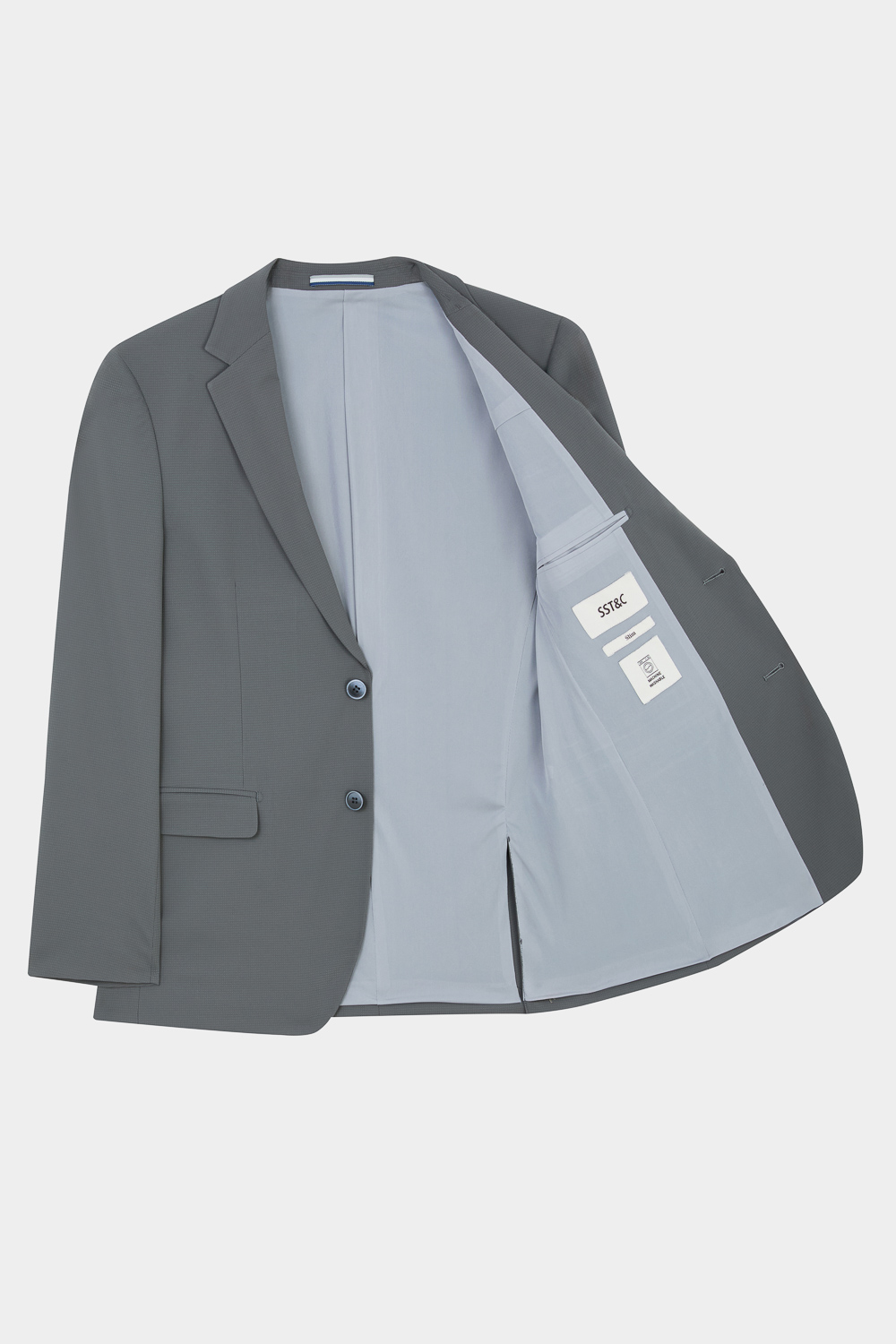 SST&C Light Grey Textured Suit | 00012502002_7