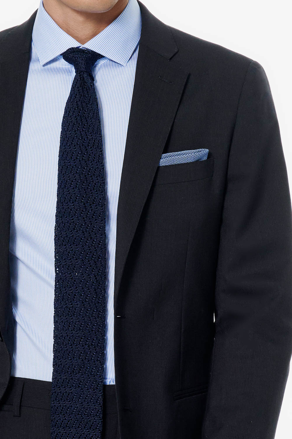 SST&C #Milan Series Machine Washable Black Micro Stripe  Tailored Suit | 00012502004_3