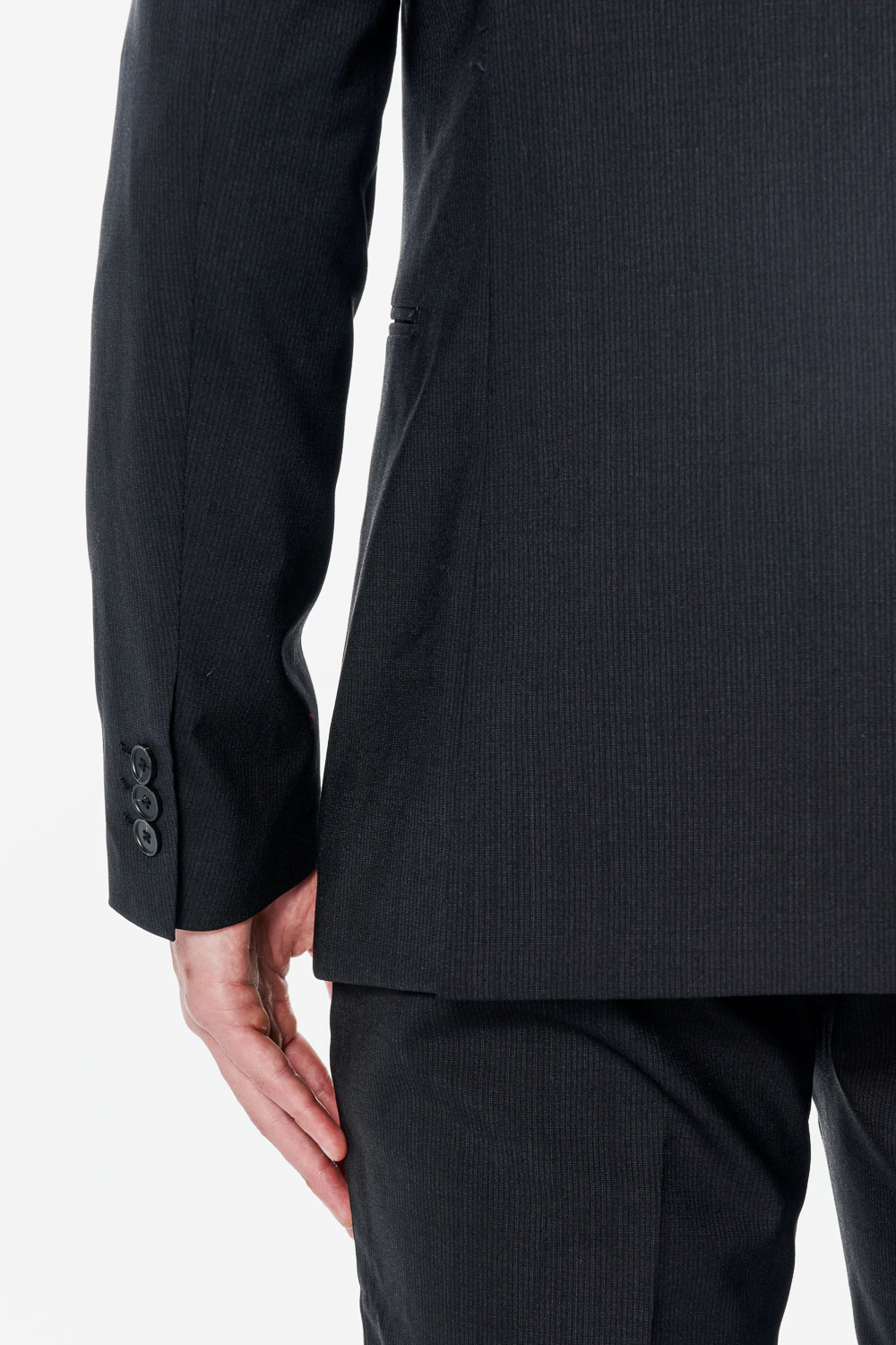 SST&C #Milan Series Machine Washable Black Micro Stripe  Tailored Suit | 00012502004_4
