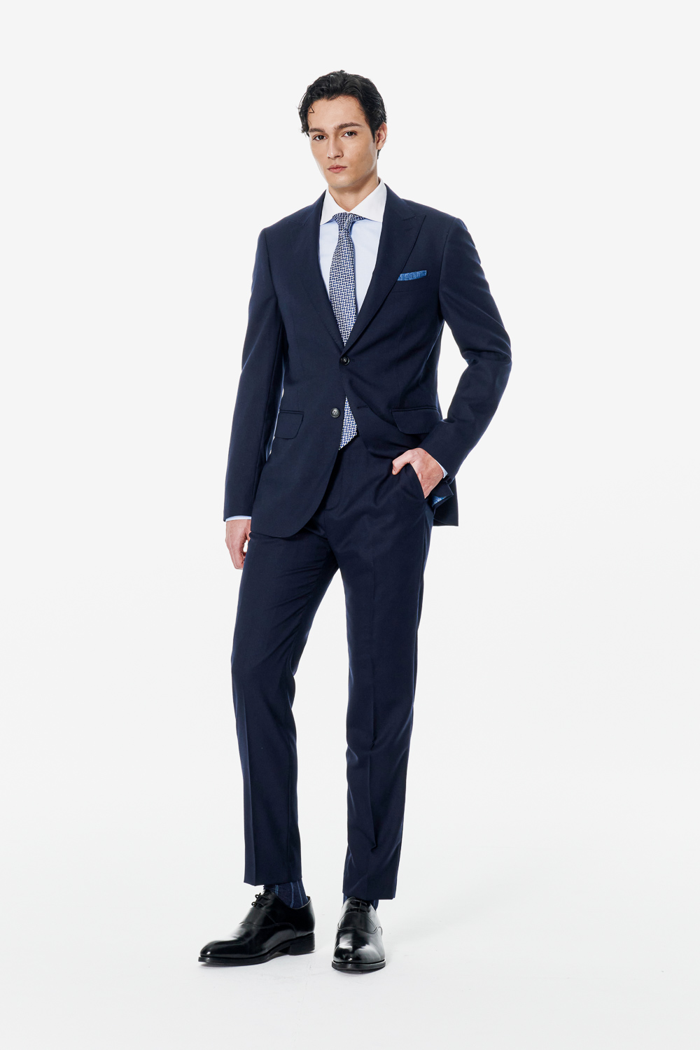 SST&C #Milan Series Midnight Blue Slim Suit | 00012502006_2