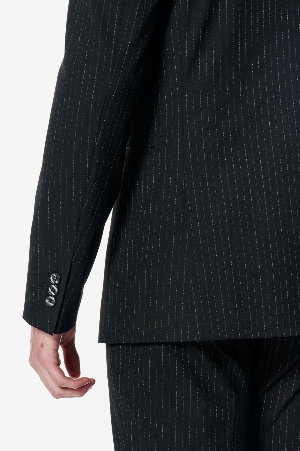 SST&C Black Pinstripe Tailored Suit | 00012502008_4