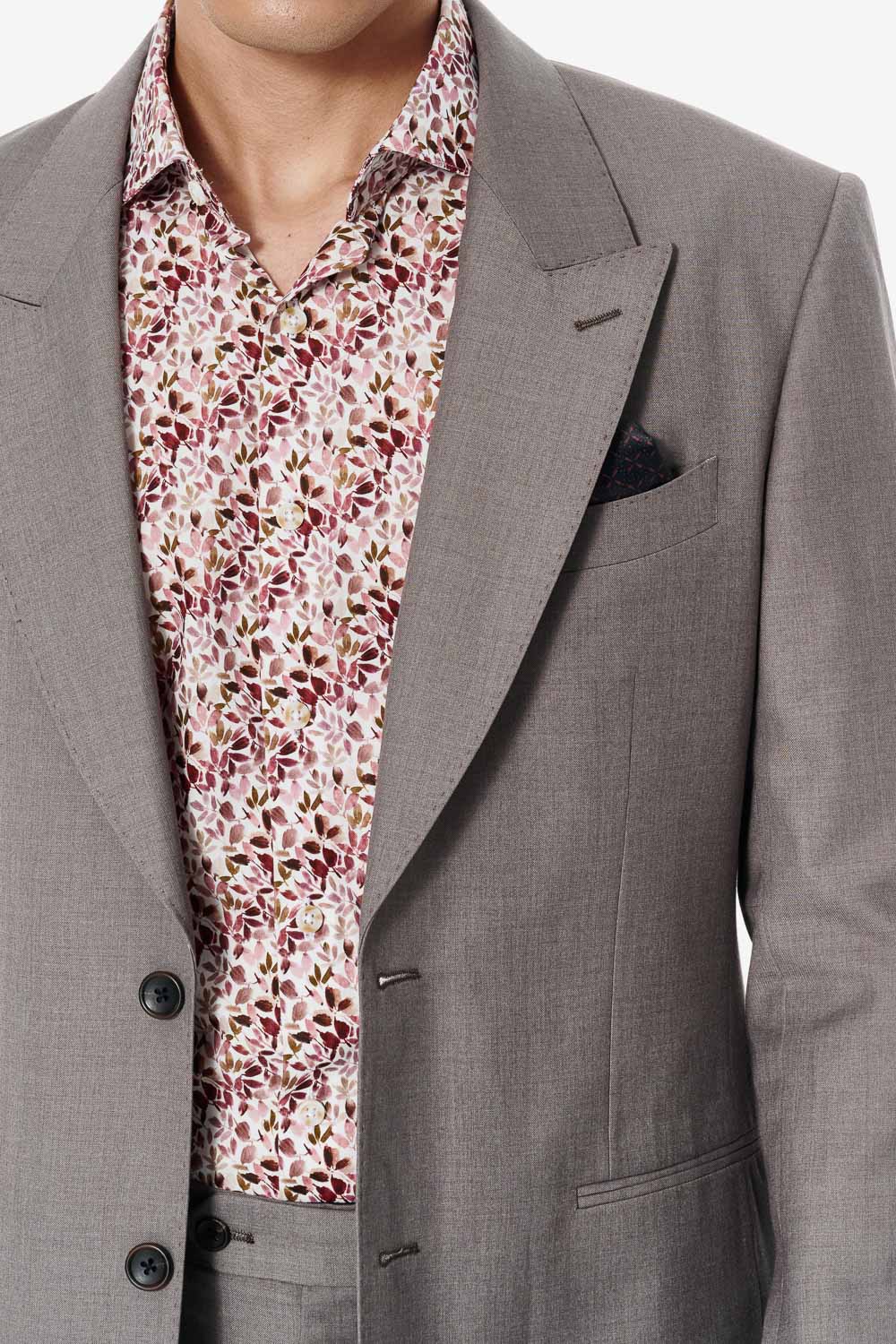 SST&C Taupe Slim Suit | 00012502009_3