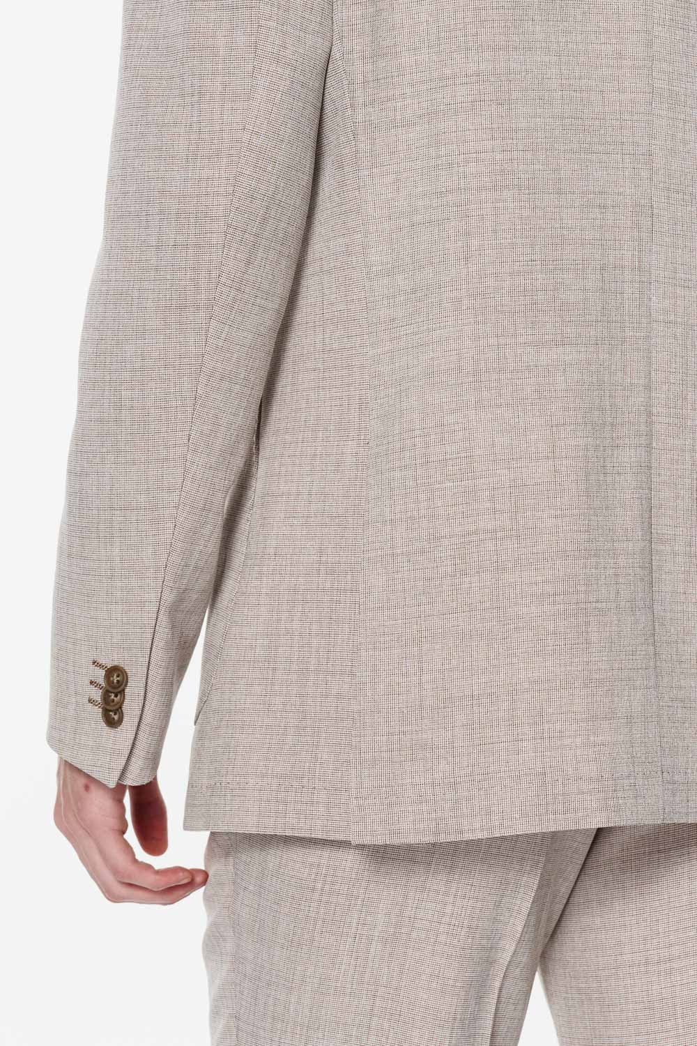 SST&C Beige Textured Slim Suit | 00012502010_4