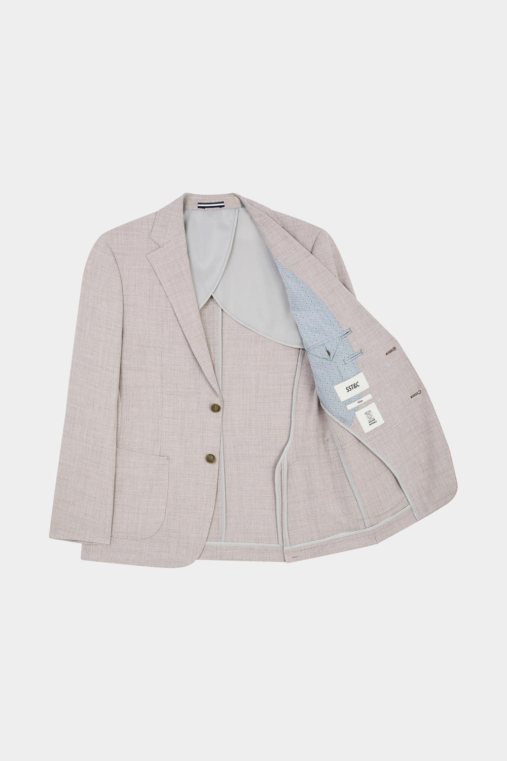 SST&C Beige Textured Slim Suit | 00012502010_6