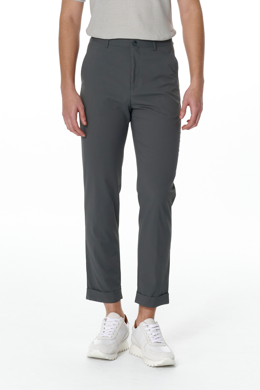 SST&C Light Grey Textured Trousers | 00022502002_0