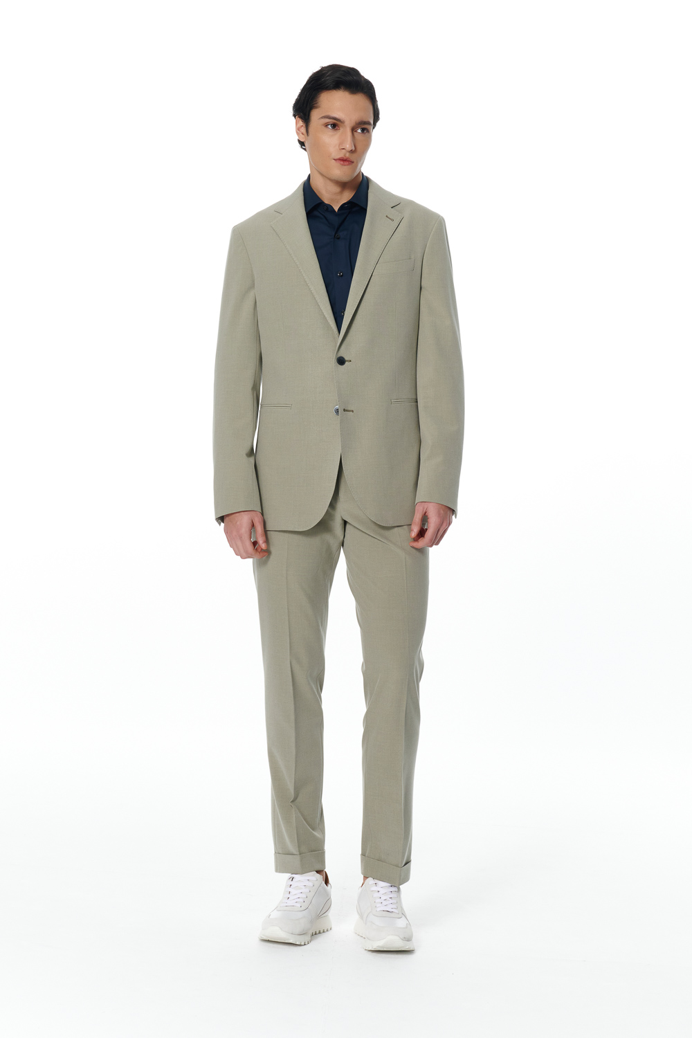 SST&C Lake Green Textured Trousers | 00022502003_2