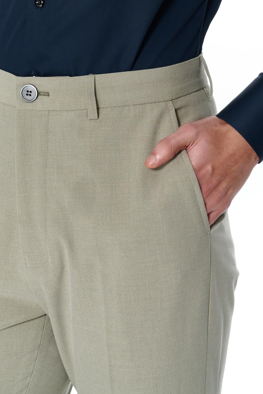 SST&C Lake Green Textured Trousers | 00022502003_4