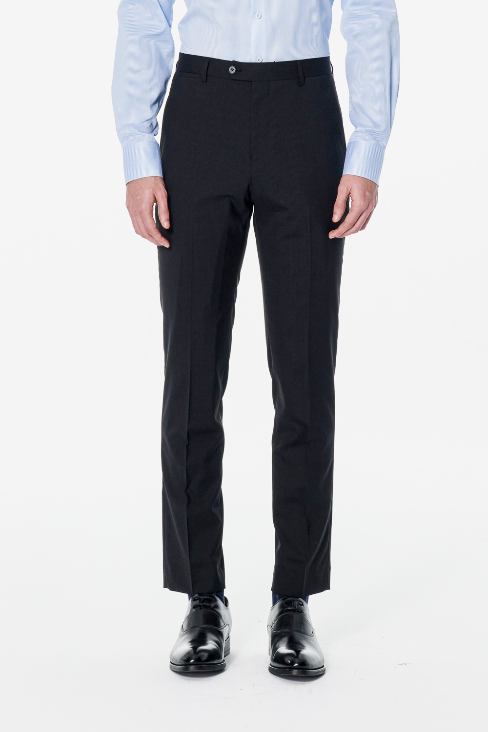 SST&C #Milan Series Machine Washable Black Micro Stripe Tailored Trousers | 00022502004_0