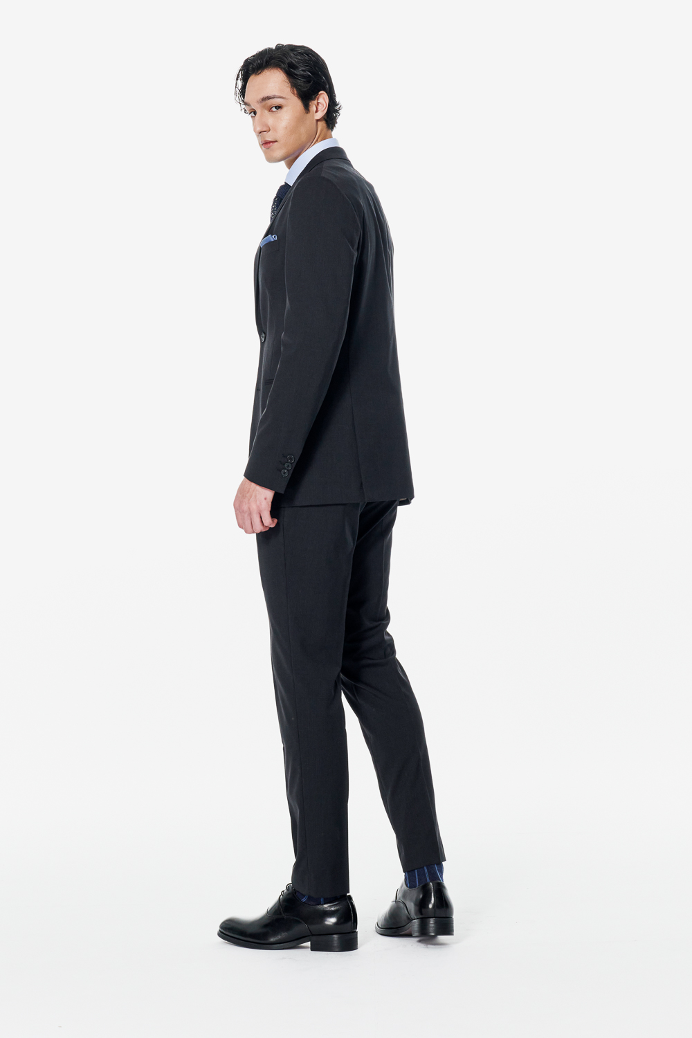 SST&C #Milan Series Machine Washable Black Micro Stripe Tailored Trousers | 00022502004_3