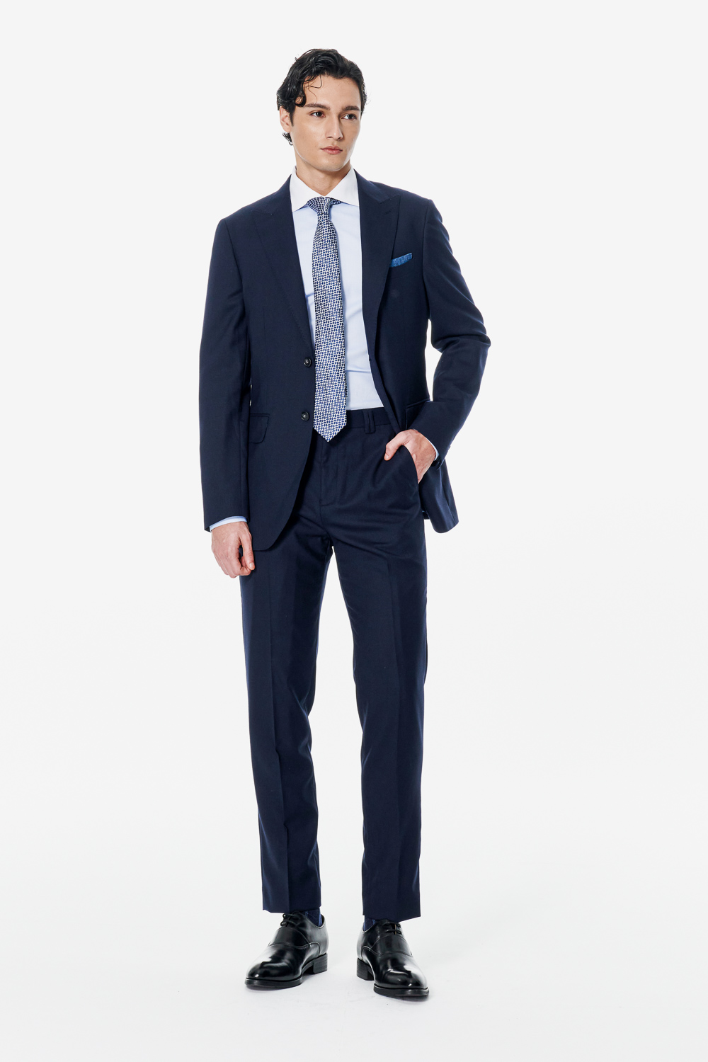 SST&C #Milan Series Midnight Blue Slim Trousers | 00022502006_2