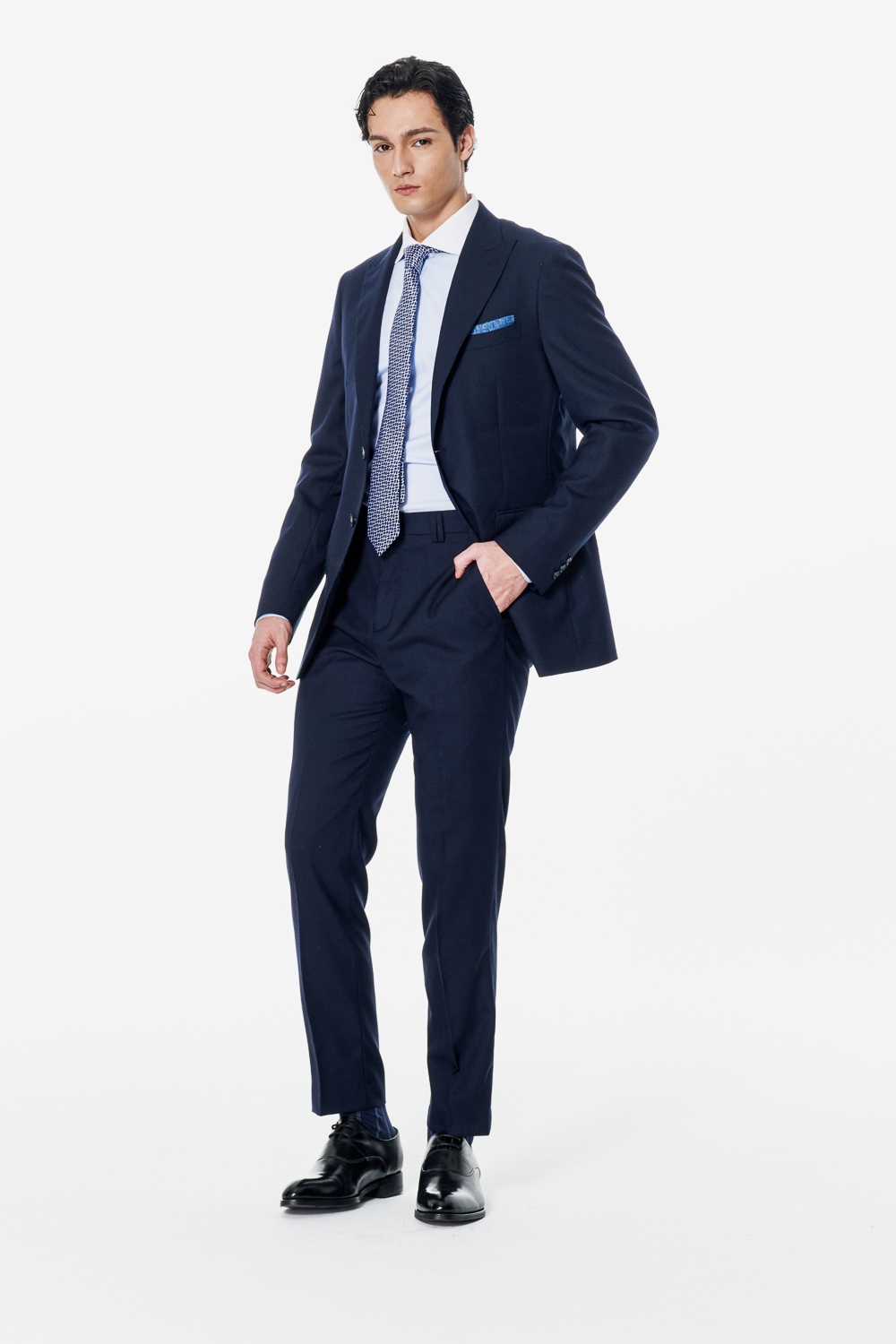 SST&C #Milan Series Midnight Blue Slim Trousers | 00022502006_3