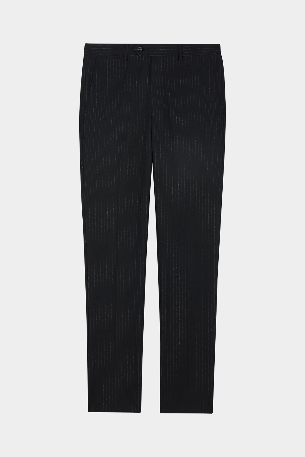 SST&C Black Pinstripe Tailored Trousers | 00022502008_6
