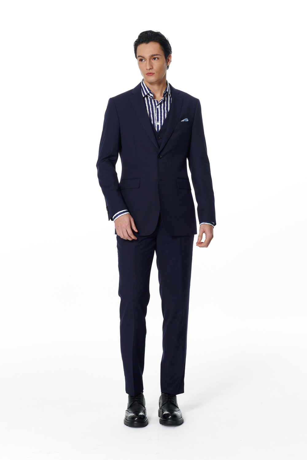 SST&C Shadow Stripe Slim Trousers | 00022502015_2