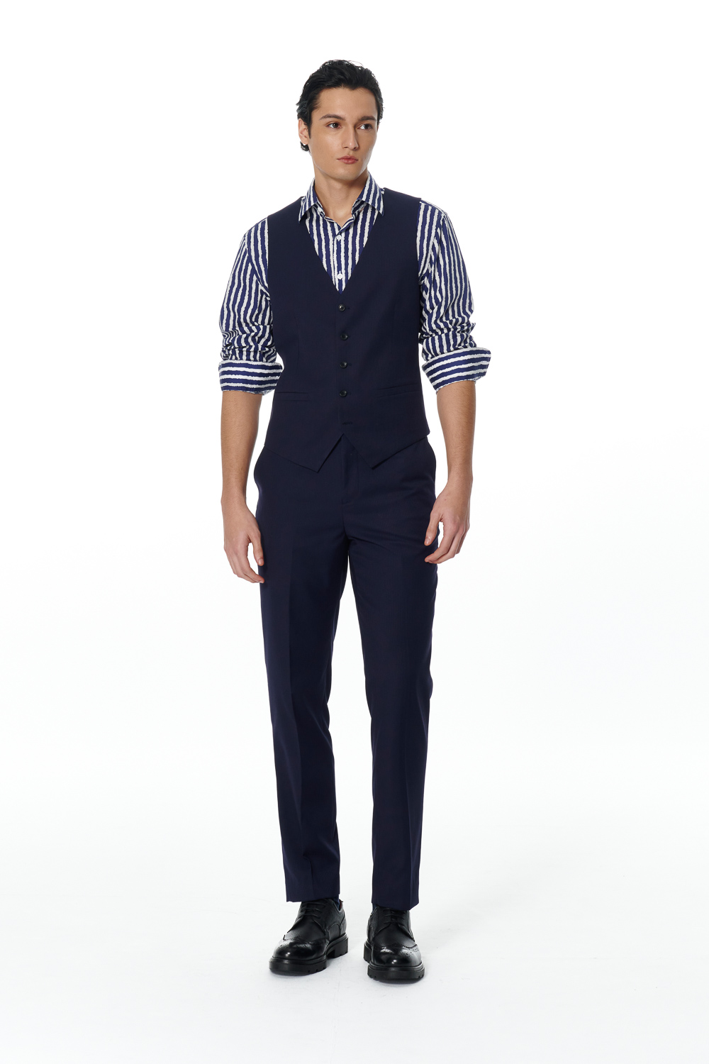 SST&C Shadow Stripe Slim Trousers | 00022502015_3