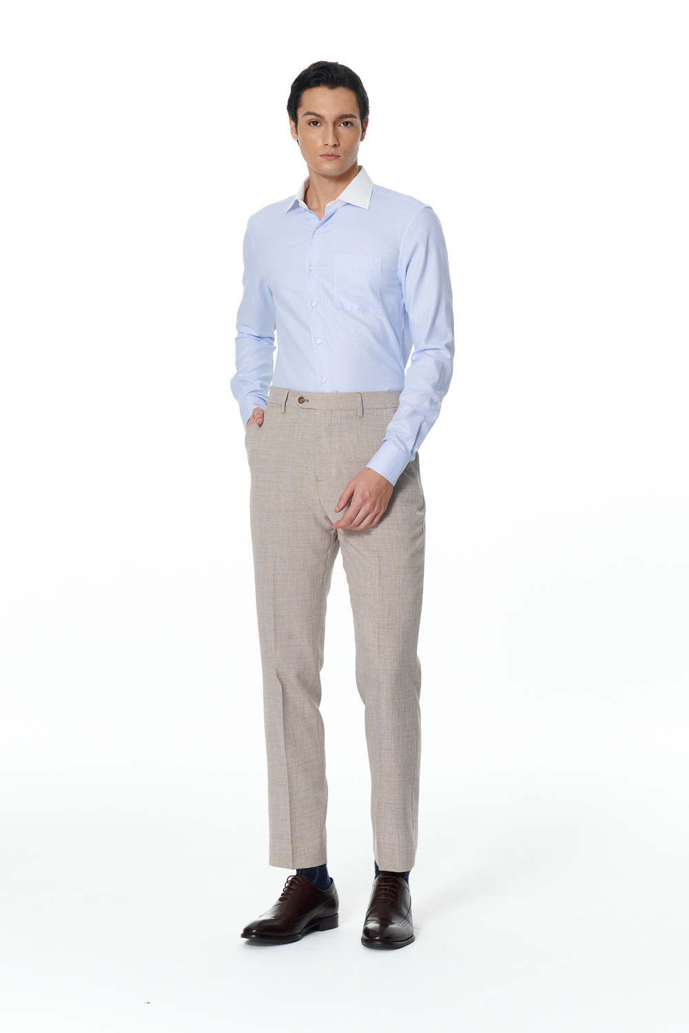 【Customized pants】SST&C Beige Slim Trousers | 00022502010_1