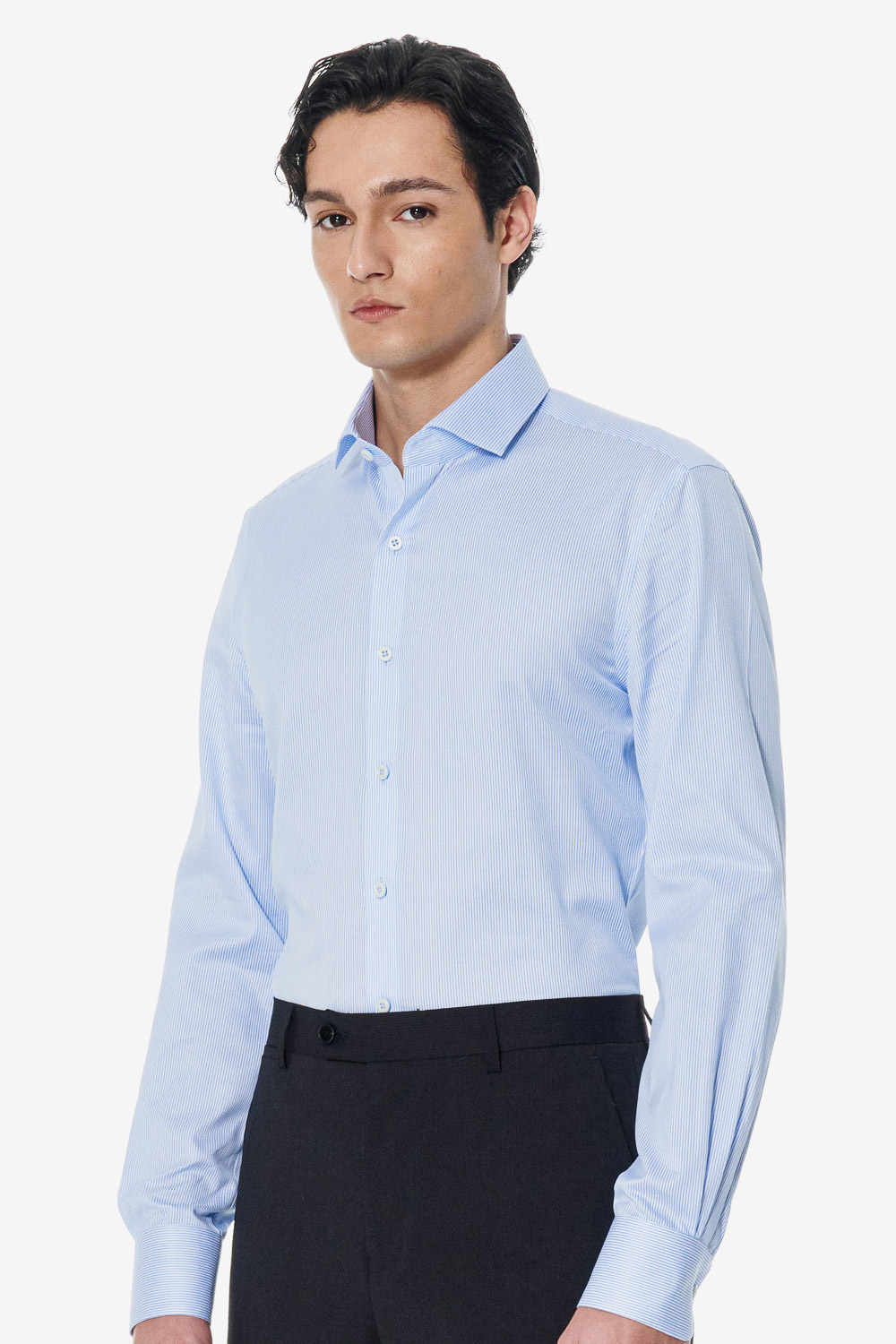 SST&C #Milan Series Blue Striped Slim Fit Shirt | 00062502001_0
