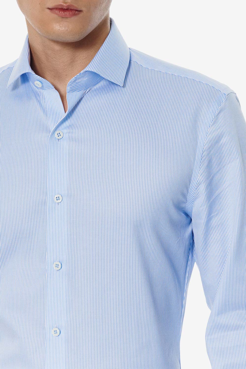SST&C #Milan Series Blue Striped Slim Fit Shirt | 00062502001_3