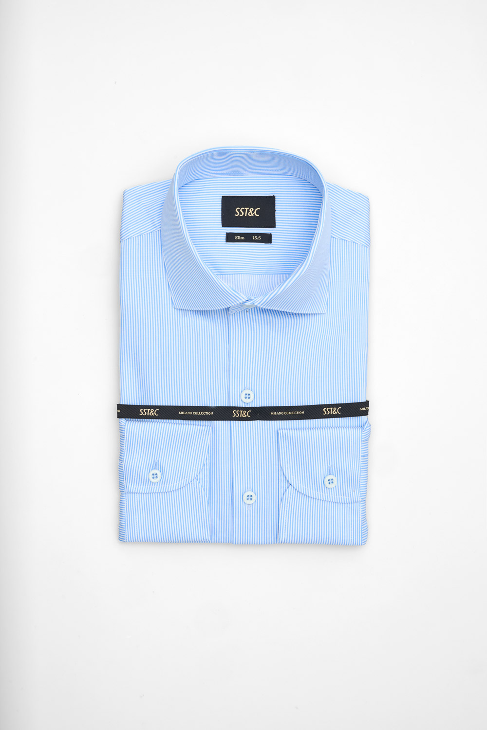 SST&C #Milan Series Blue Striped Slim Fit Shirt | 00062502001_5