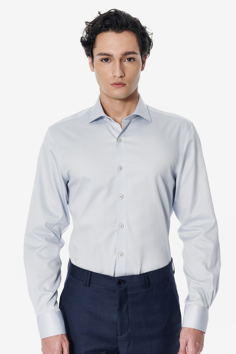 SST&C #Milan Series Light Grey Classic Shirt | 00062502007_0