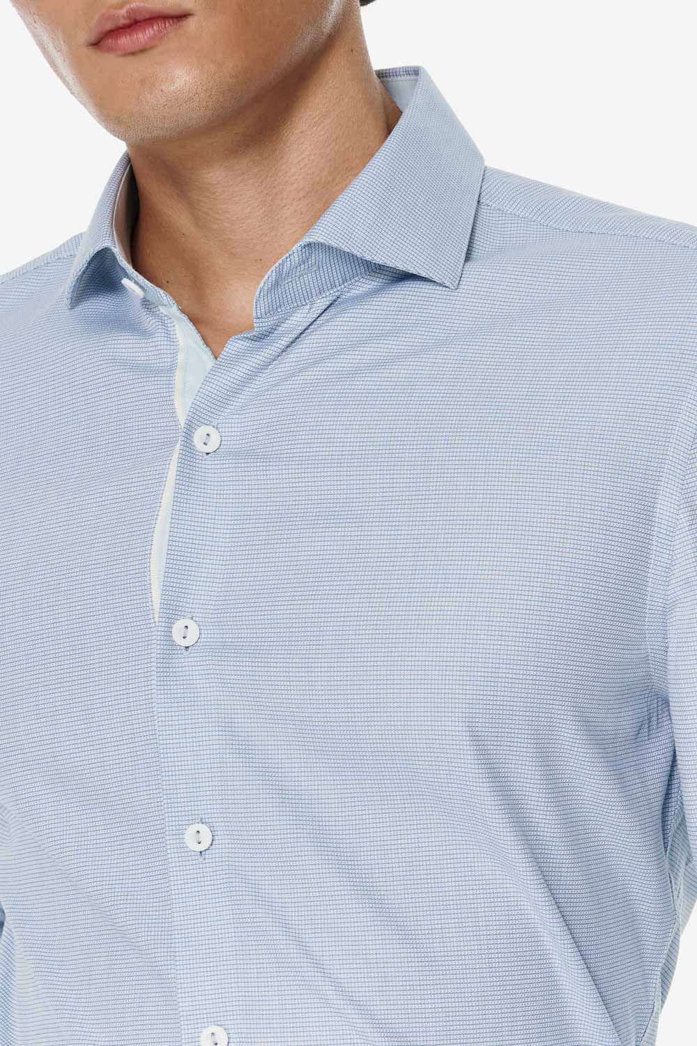 SST&C Light Blue Dot Check Slim Fit Shirt | 00062502013_2