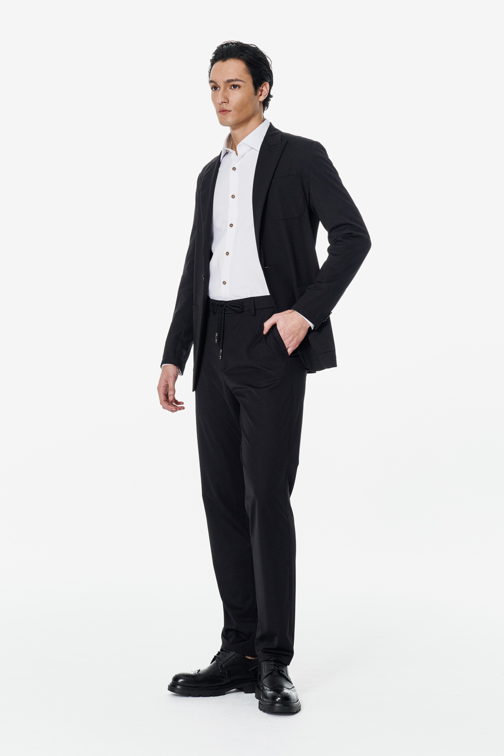 SST&C White Textured Slim Fit Shirt | 00062502017_2