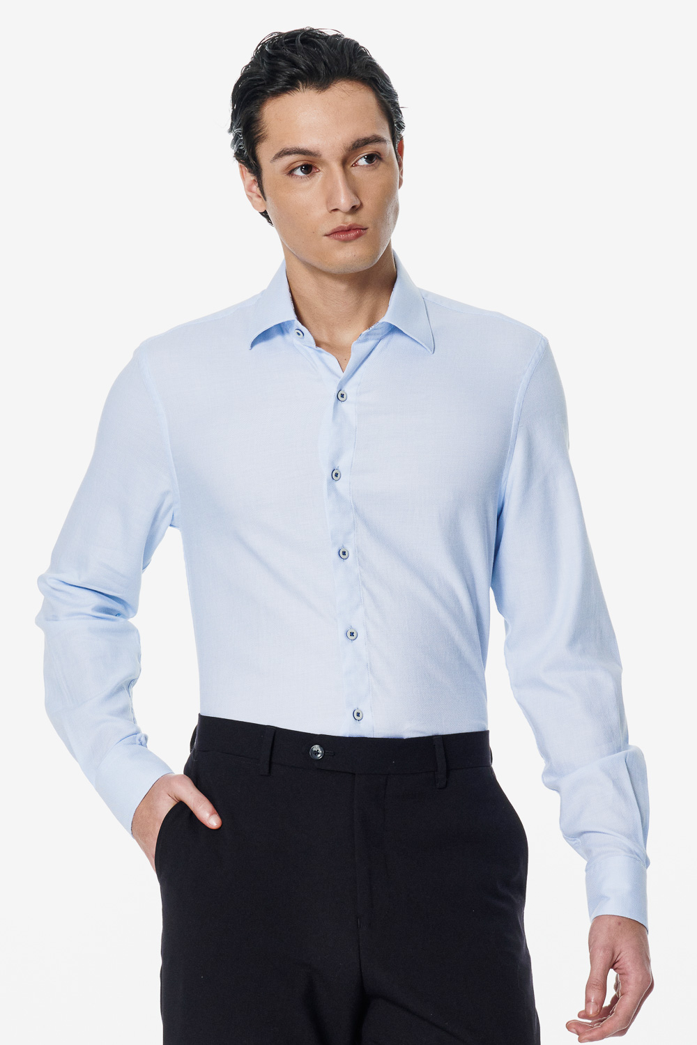 SST&C Light Blue Slim Fit Shirt | 00062502019_0