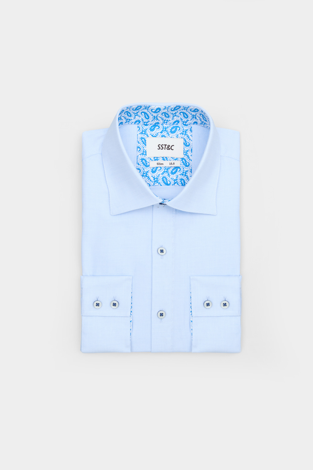 SST&C Light Blue Slim Fit Shirt | 00062502019_5