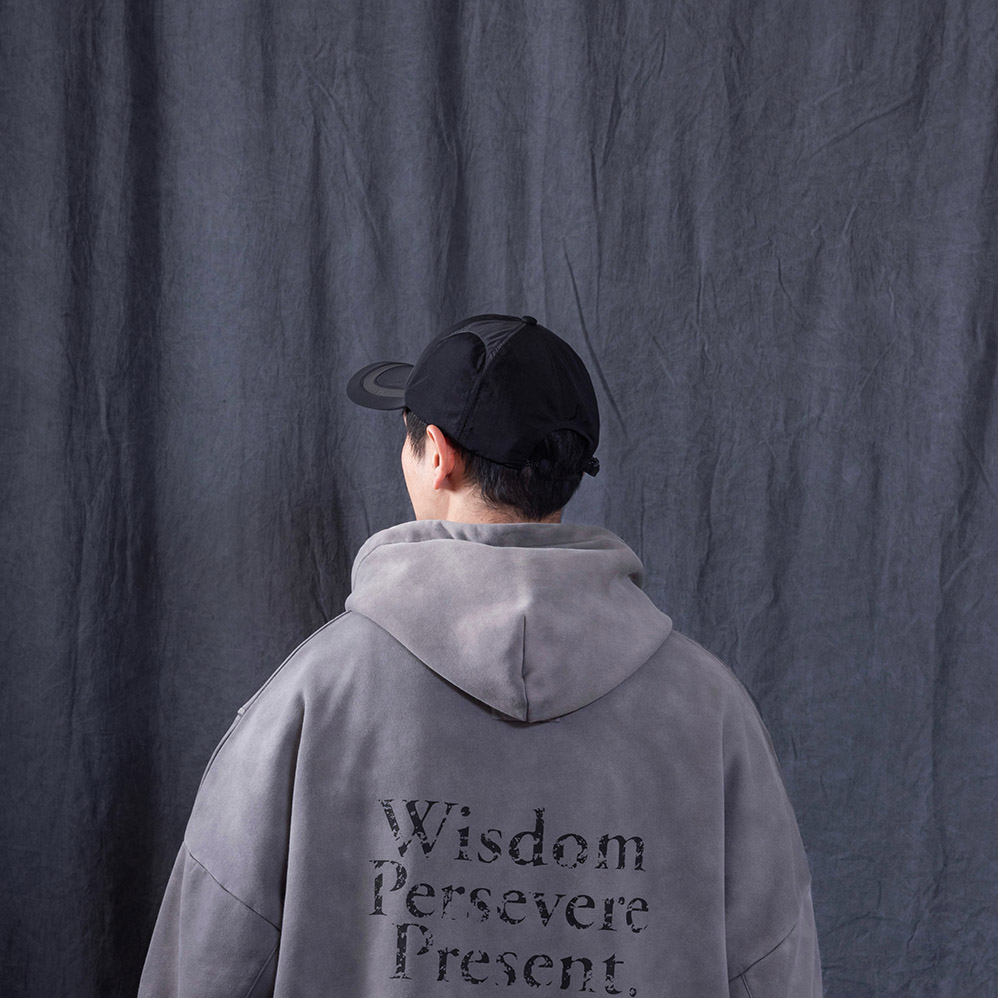 PERSEVERE X WISDOM® 聯名款拼接棒球帽 黑/水洗灰 Loomed Echoes 