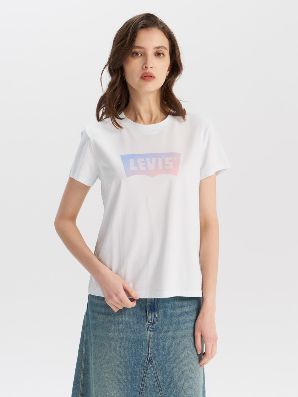 女款 圓領短袖 漸層LOGO 短t 人氣新品