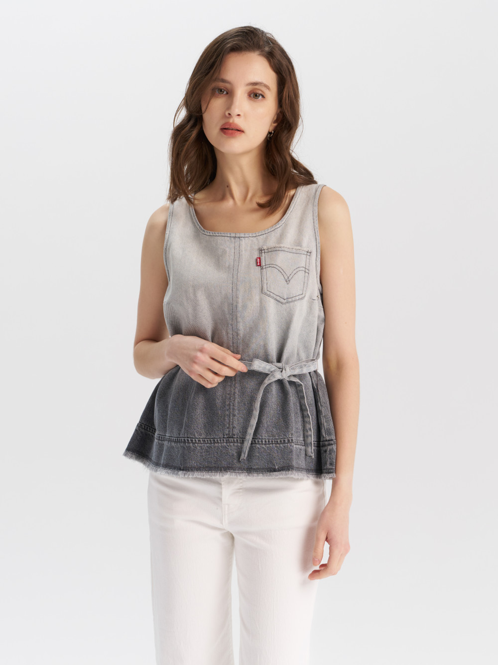 女款 背心 白色牛仔背心 單寧背心 人氣新品