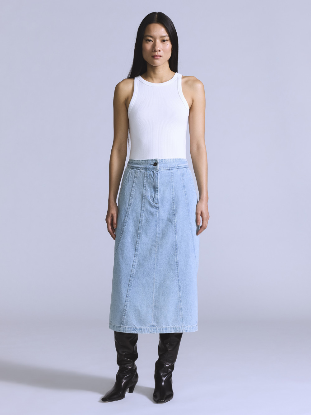BLUETAB™ 女款 丹寧牛仔拼接長裙 人氣新品