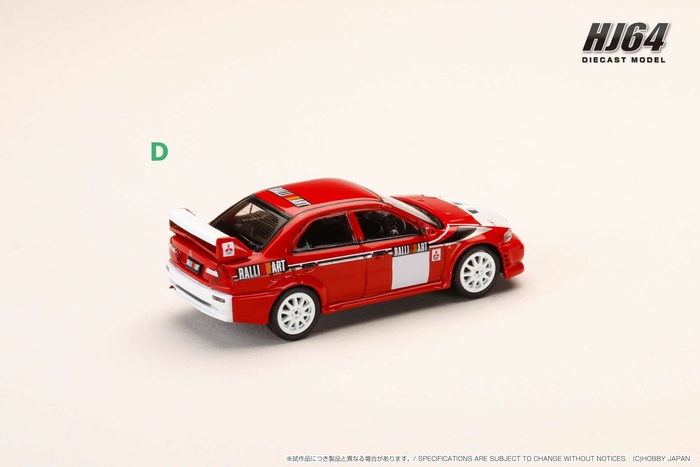 Hobby JAPAN 1/64 三菱 LANCER RS EVOLUTION 6 (CP9A)  2000 RALLIART 紅 HJ643033RB_1