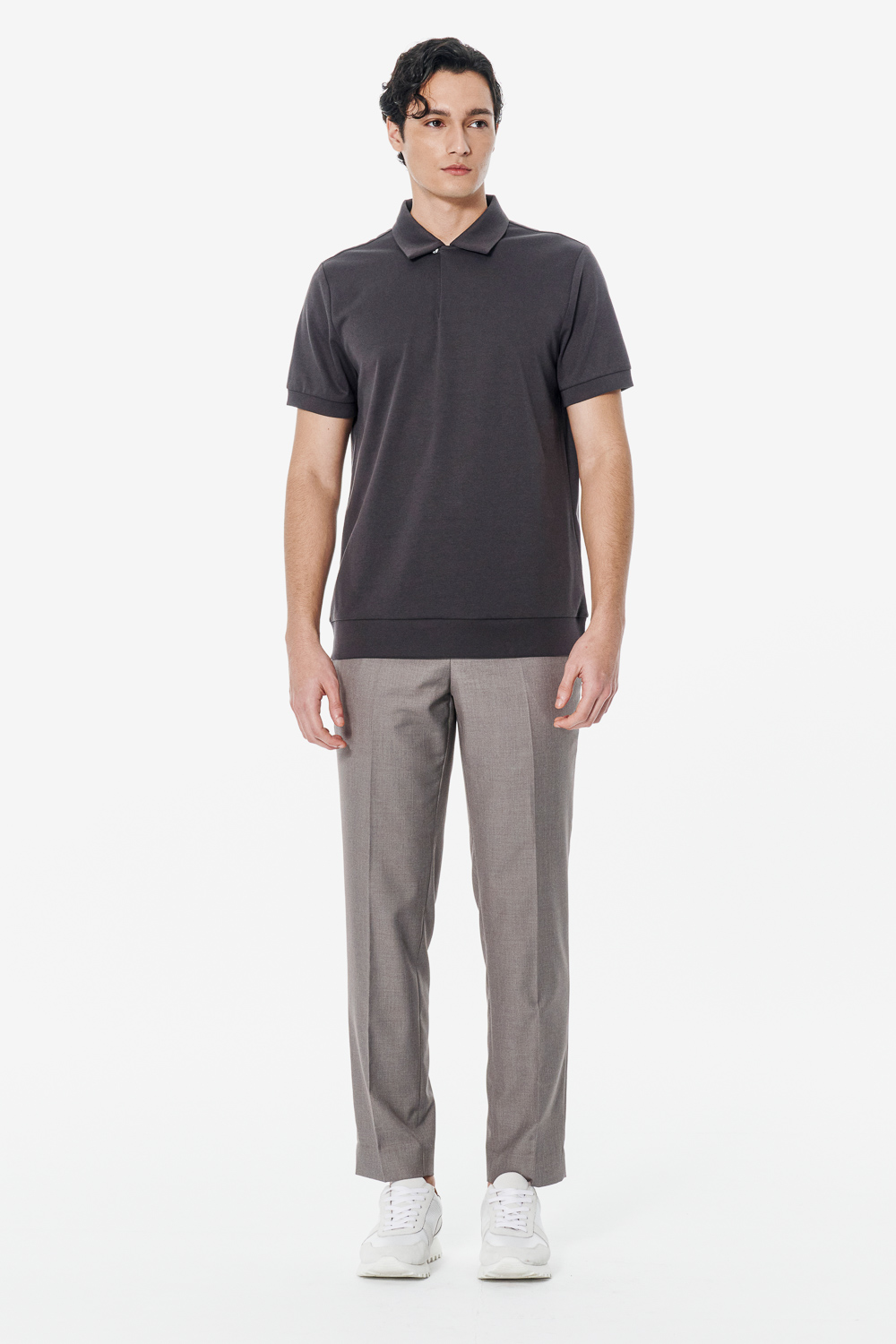 SST&C Violet Grey Collar Strap POLO Shirt | 00232502001_1