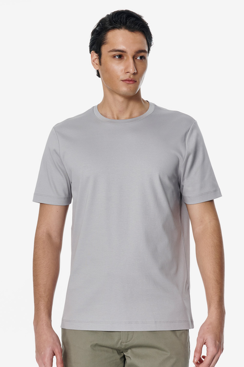 SST&C 淺灰重磅絲光棉圓領T-shirt｜00212502002_0