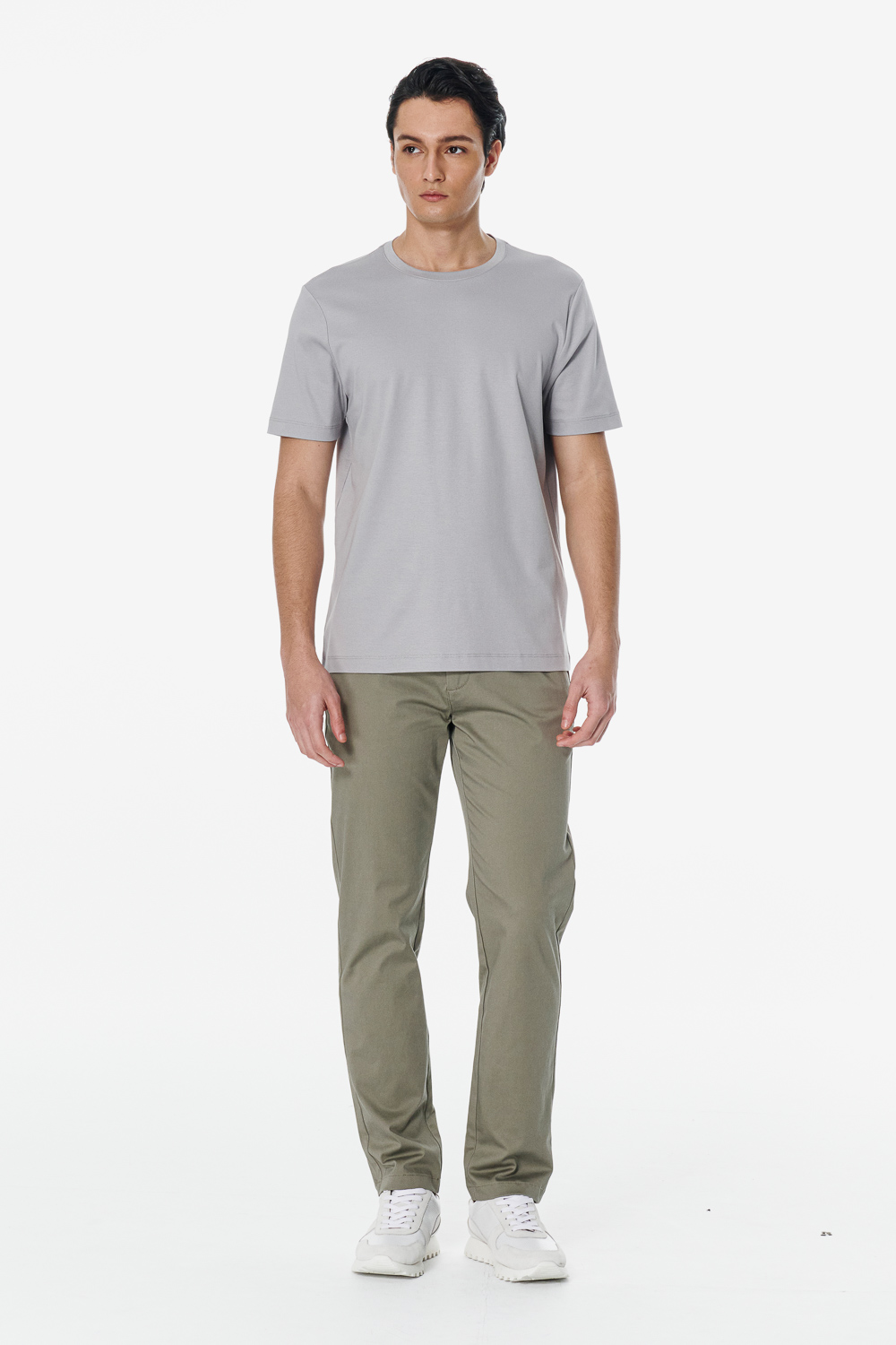 SST&C 淺灰重磅絲光棉圓領T-shirt｜00212502002_1