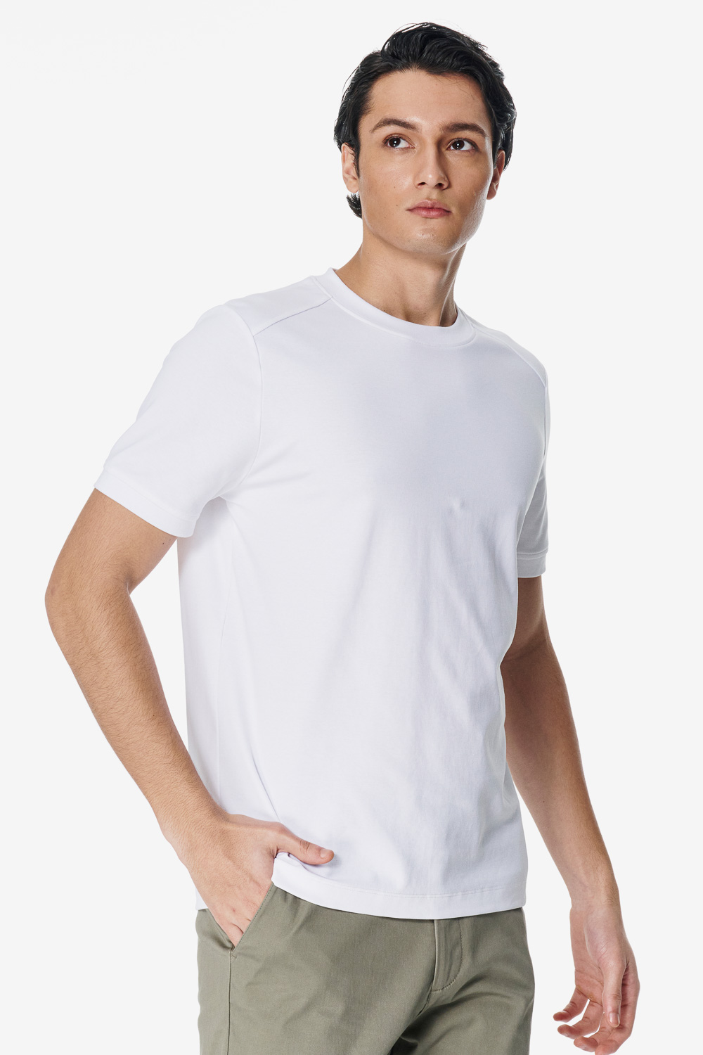 SST&C 白色接觸涼感圓領T-shirt｜00212502004_0