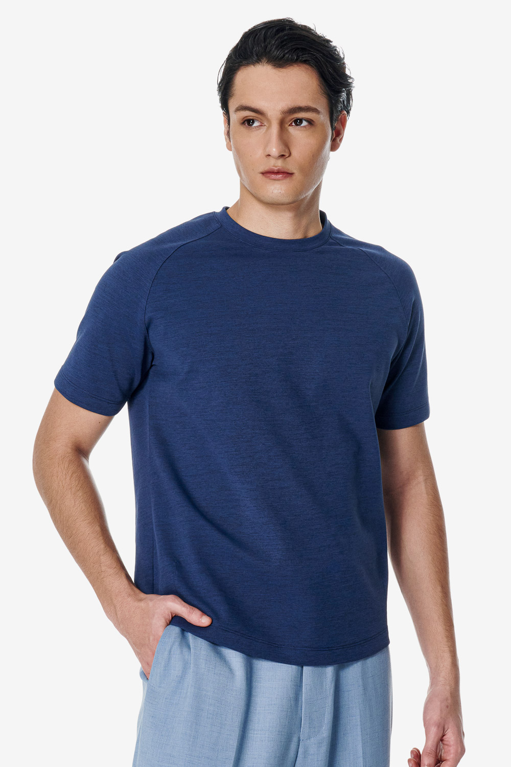 SST&C Royal Blue Shoulder Seam Function T-shirt | 00212502007_0