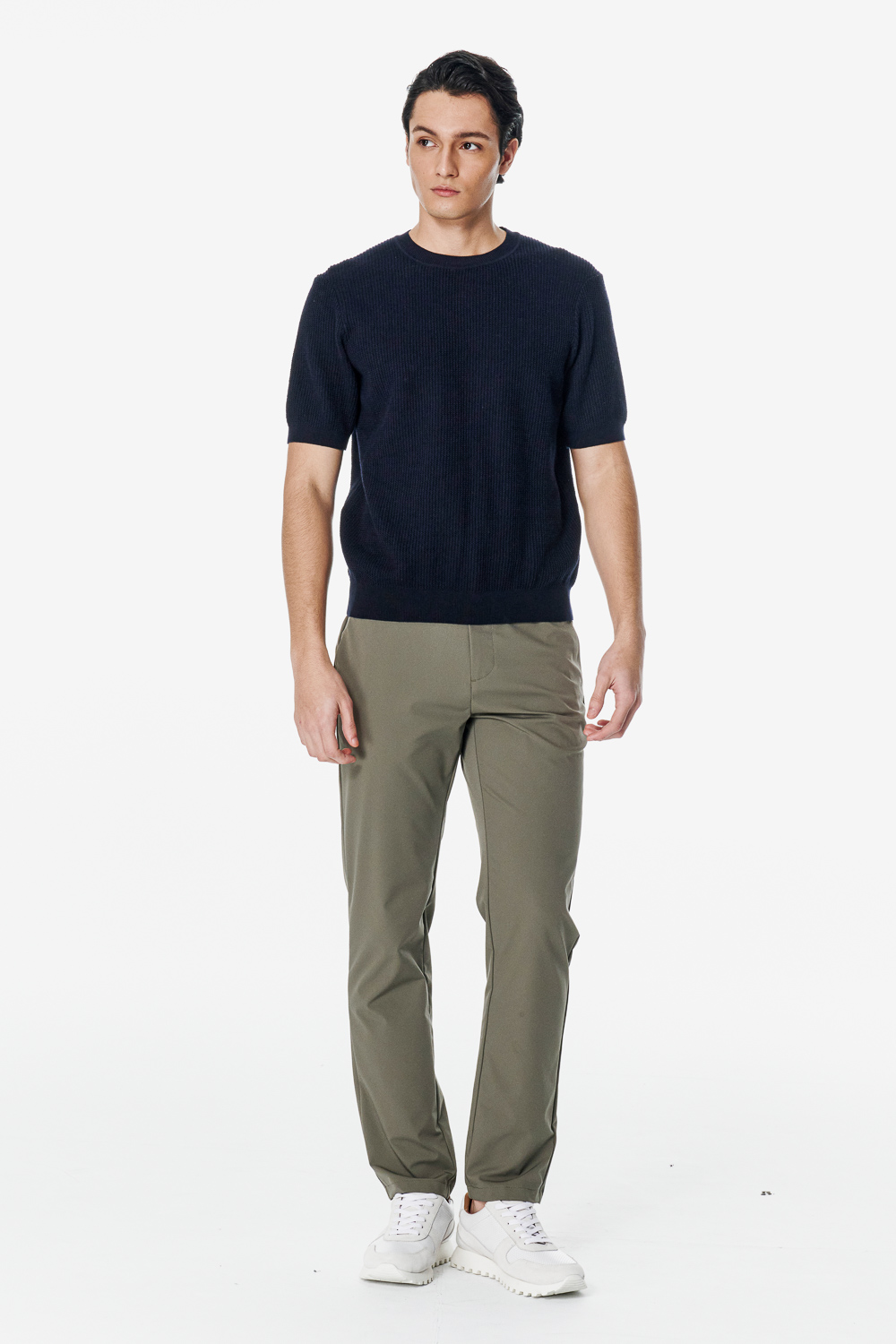 SST&C Navy Blue Pure Cotton Crewneck Knit | 00192502004_1