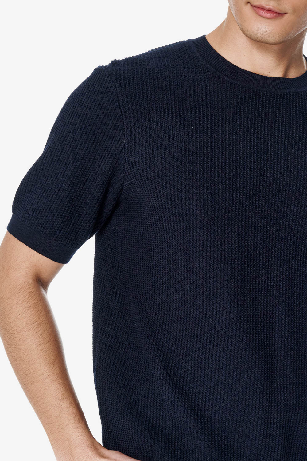 SST&C Navy Blue Pure Cotton Crewneck Knit | 00192502004_3