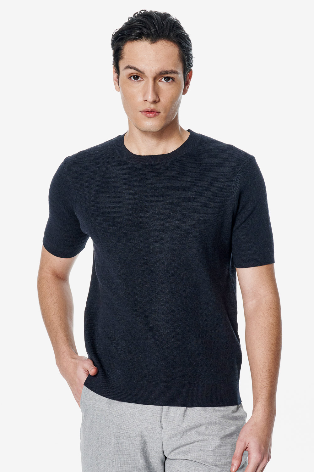 SST&C Deep Cobalt Wavy Crewneck Knit | 00192502006_0
