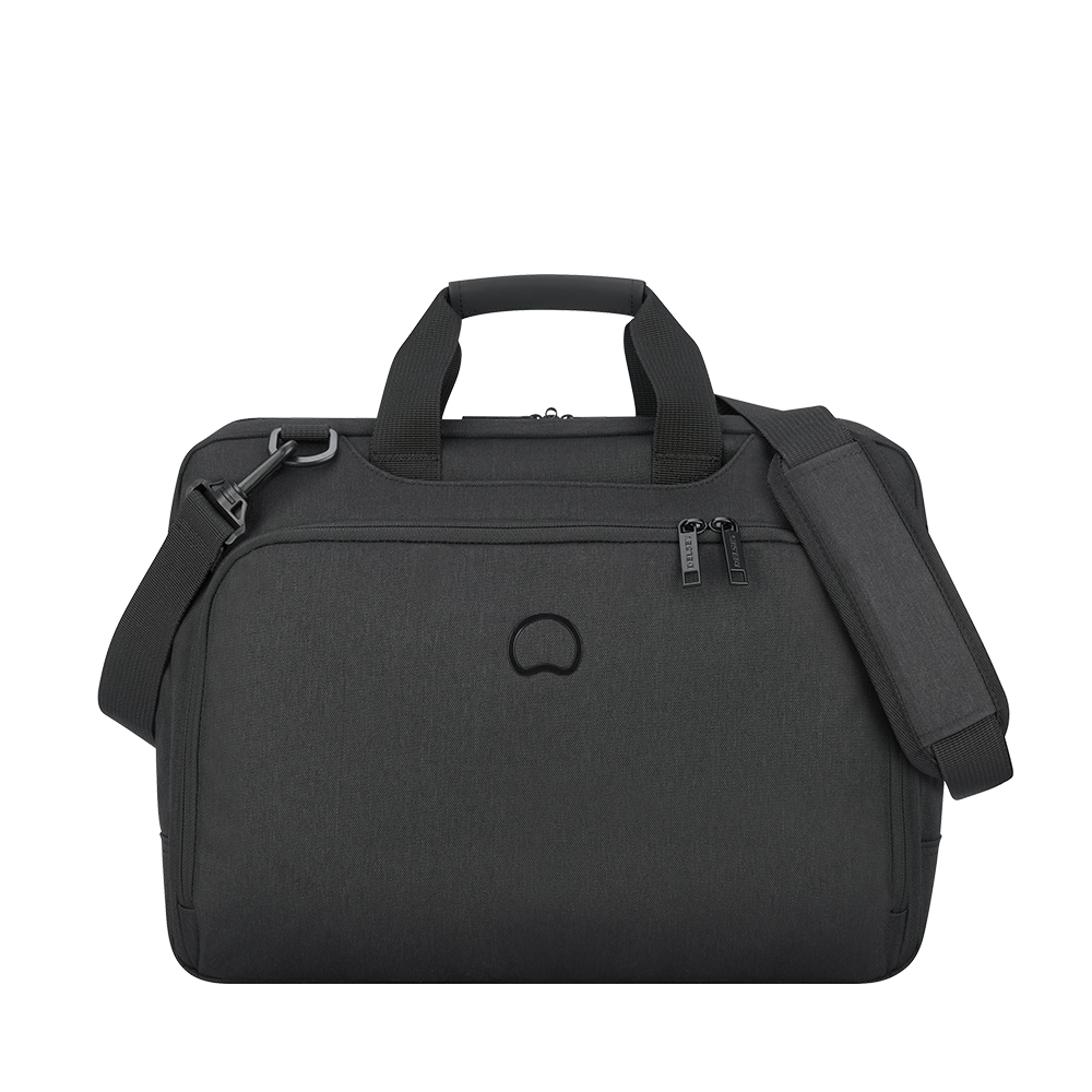 【DELSEY】ESPLANADE-15.6''電腦雙層公事包-深黑色 00394216150