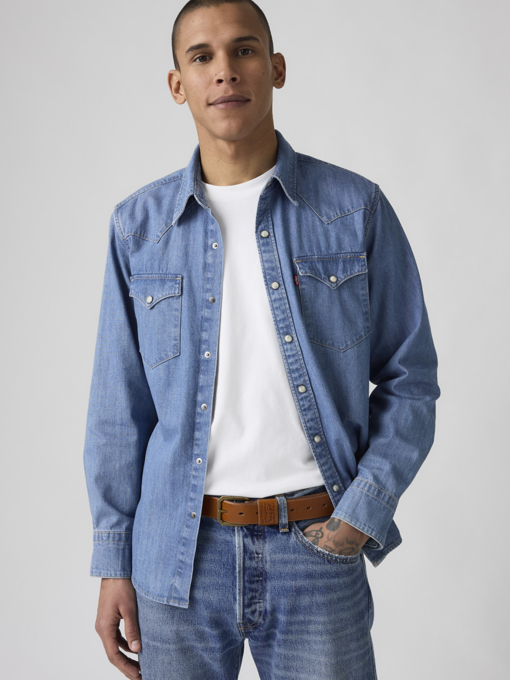 Levi's® 男款 金屬頭雙馬皮環皮帶 人氣新品
