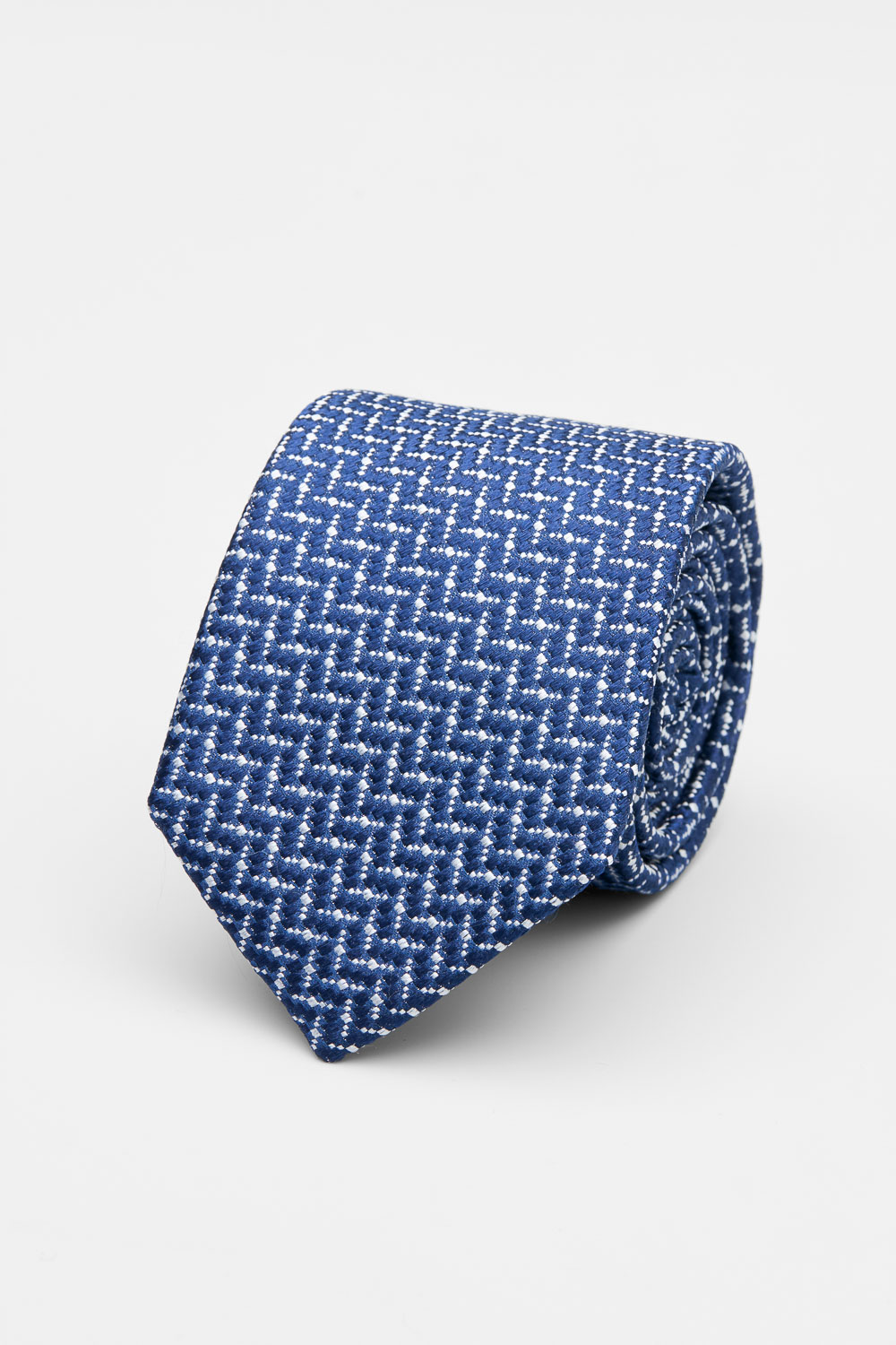 SST&C Blue and White Textured Silk Tie | 00362502007_0