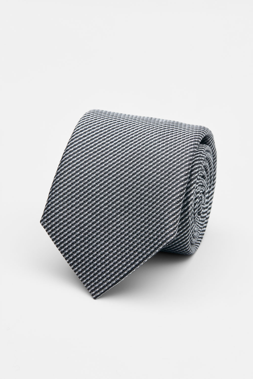 SST&C Black with White Textured Silk Tie | 00362502011_0