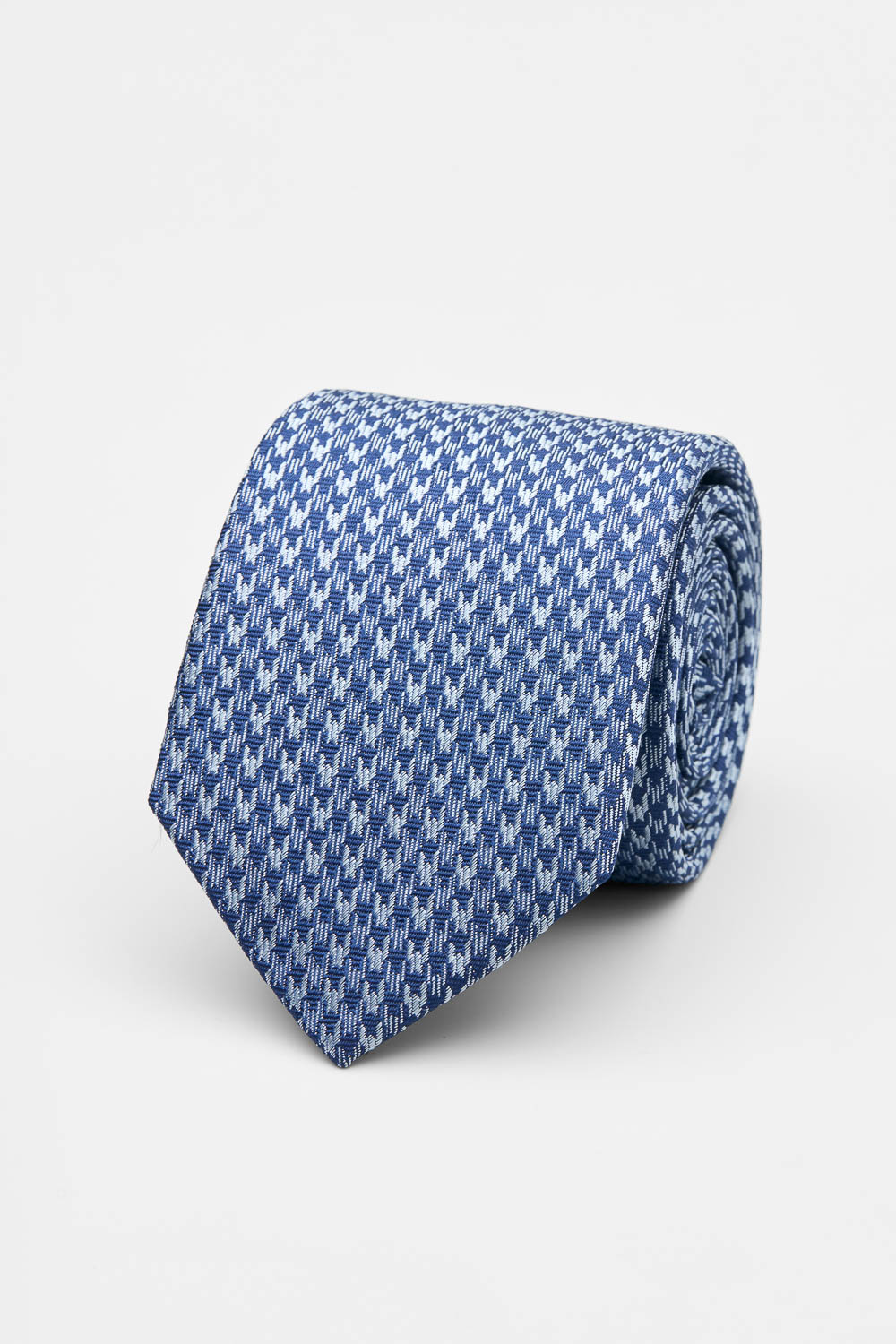 SST&C Blue and Silver Textured Silk Tie | 00362502020_0