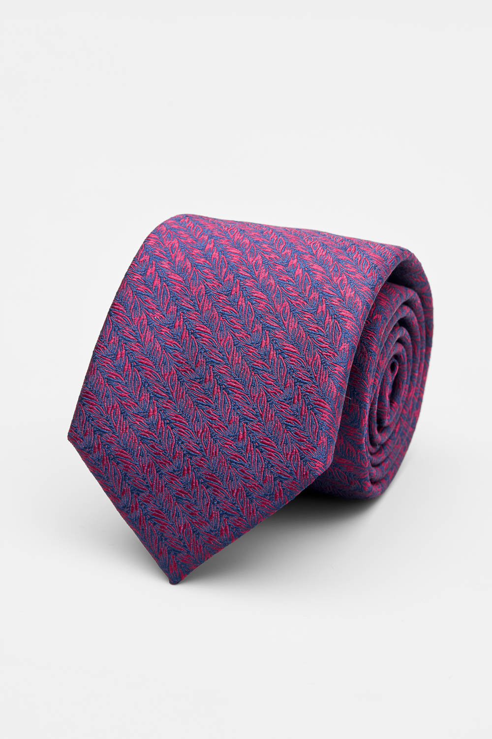 SST&C Blue with Red leaves Silk Tie | 00362502021_0