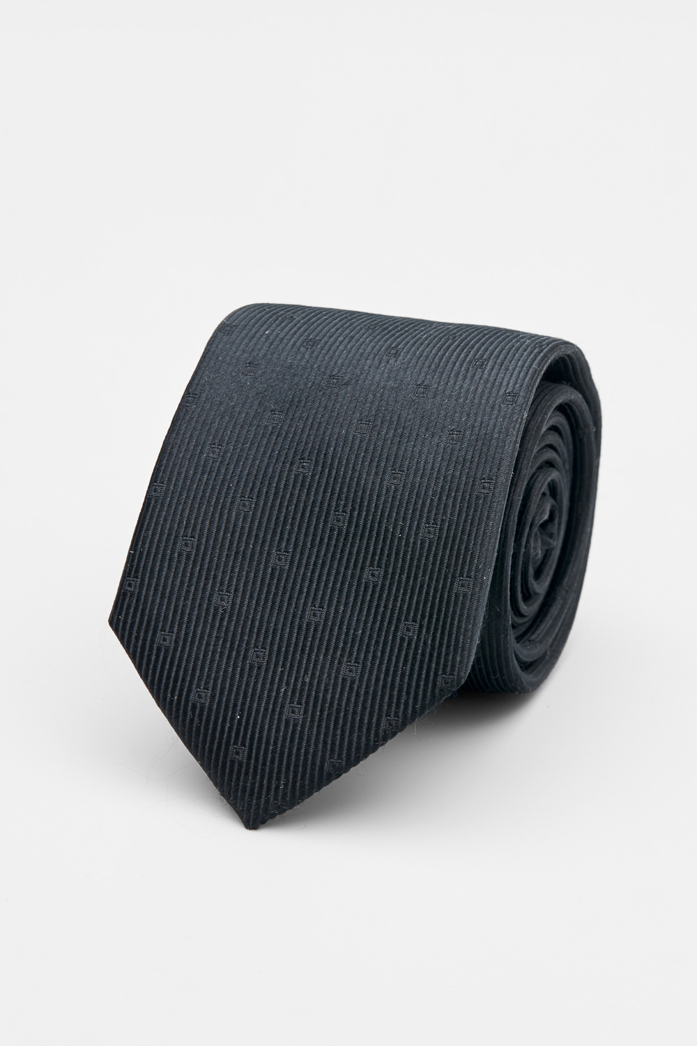 SST&C Black Squares Straight Textured Silk Tie | 00362502025_0