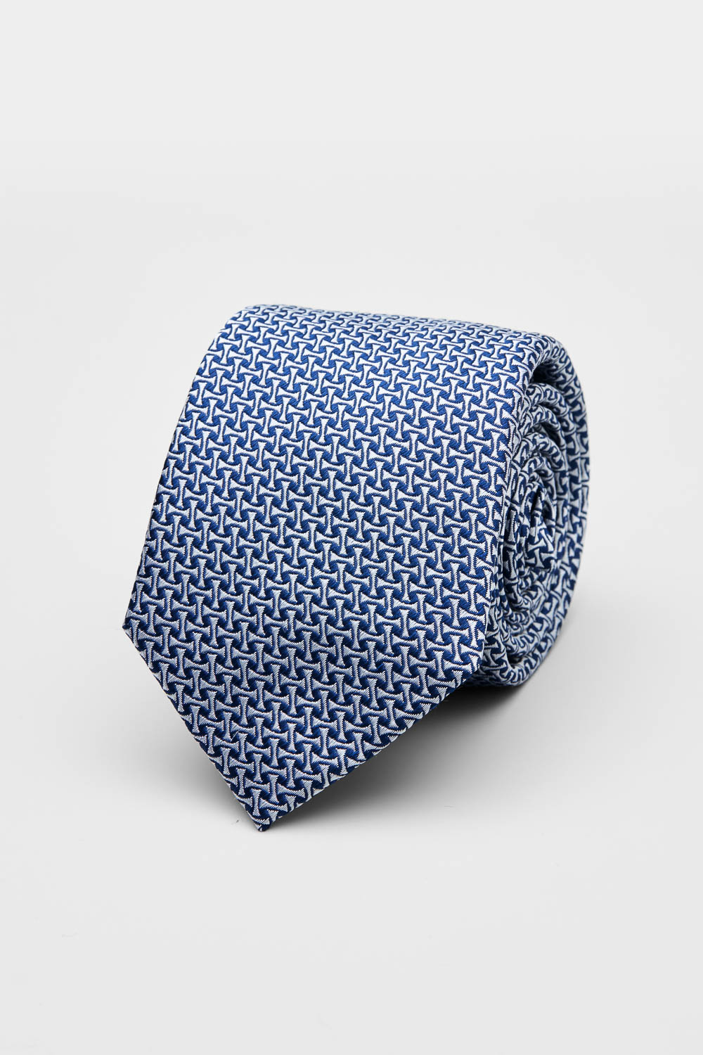 SST&C Blue and Silver Textured Silk Tie | 00362502026_0