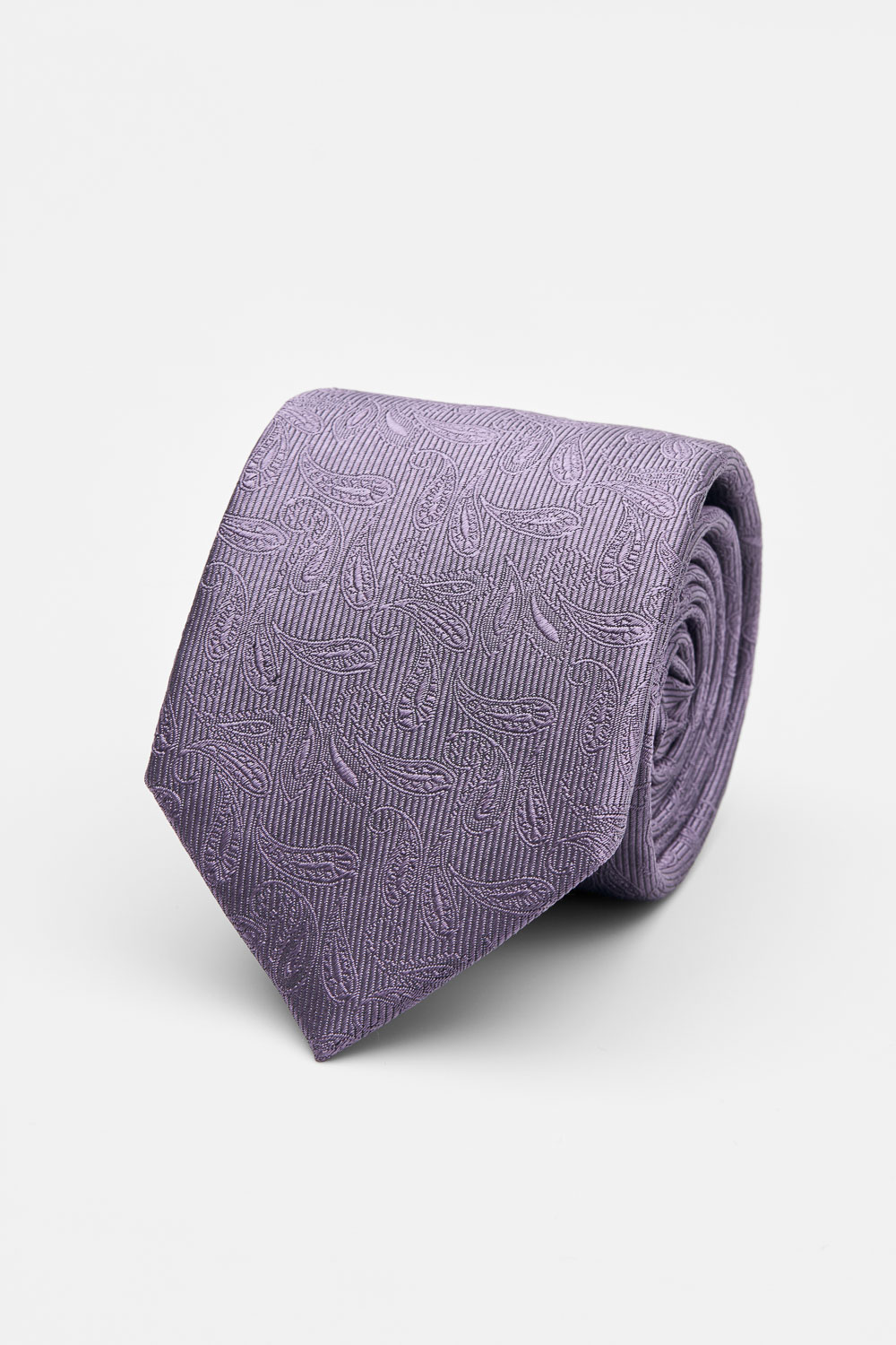 SST&C Purple Paisley Pattern Silk Tie | 00362502038_0